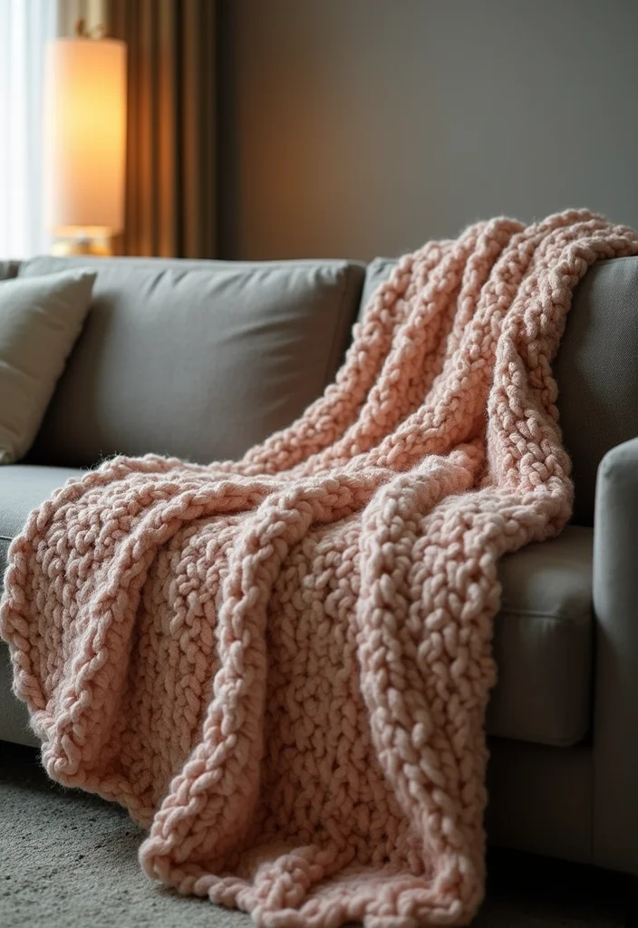 25 Cozy Home Ideas from Free Crochet Patterns for Afghans - 1. Chunky Knit Afghan
