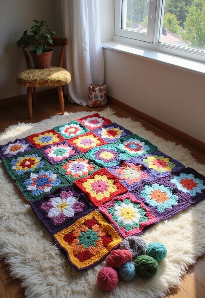 25 Cozy Home Ideas from Free Crochet Patterns for Afghans - 2. Granny Square Blanket