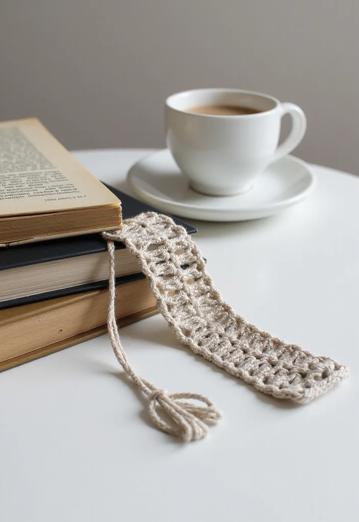25 Creative Bookmark Ideas Using Crochet: Free Patterns for Book Lovers - 11. Minimalist String Bookmark