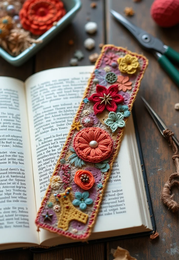 25 Creative Bookmark Ideas Using Crochet: Free Patterns for Book Lovers - 12. Mixed Media Bookmark