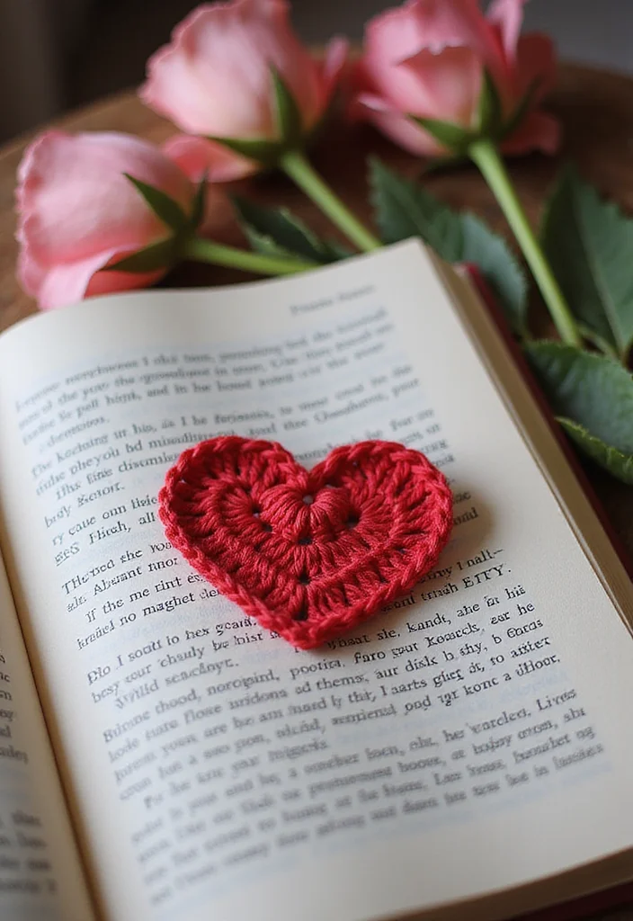 25 Creative Bookmark Ideas Using Crochet: Free Patterns for Book Lovers - 13. Heart-Shaped Bookmark