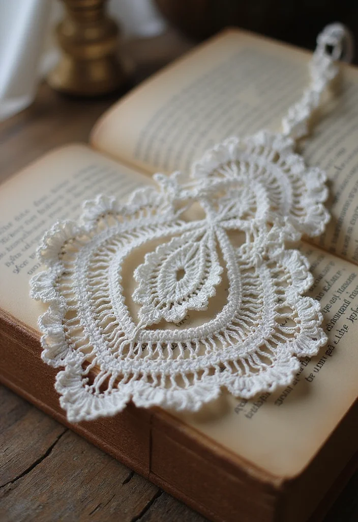 25 Creative Bookmark Ideas Using Crochet: Free Patterns for Book Lovers - 17. Vintage Lace Bookmark