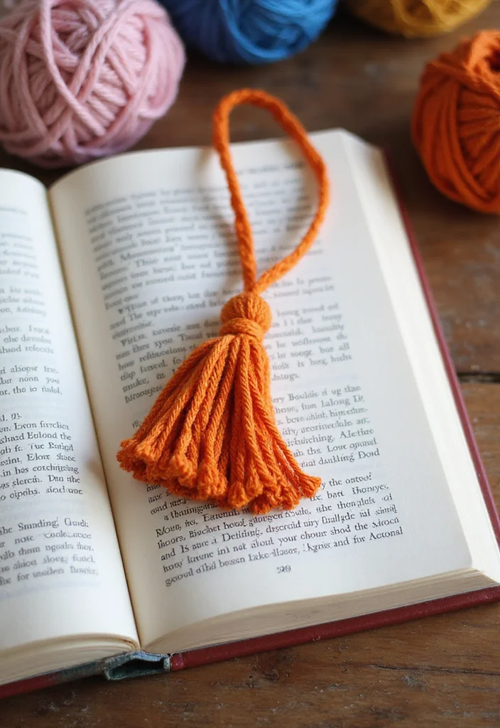 25 Creative Bookmark Ideas Using Crochet: Free Patterns for Book Lovers - 20. Simple Tassel Bookmark