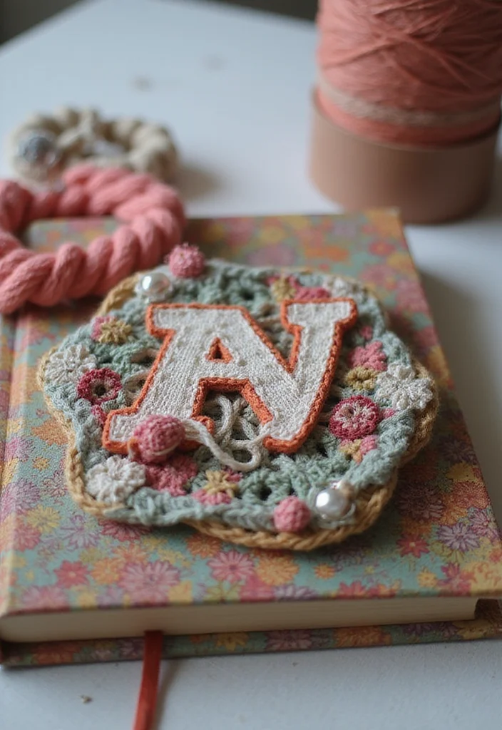 25 Creative Bookmark Ideas Using Crochet: Free Patterns for Book Lovers - 5. Personalized Initial Bookmark
