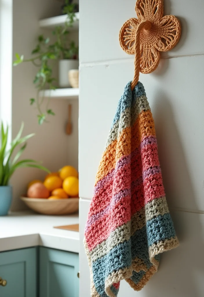 25 Easy Projects from Crochet Patterns for Beginners - 15. Decorative Crochet Towel Holder