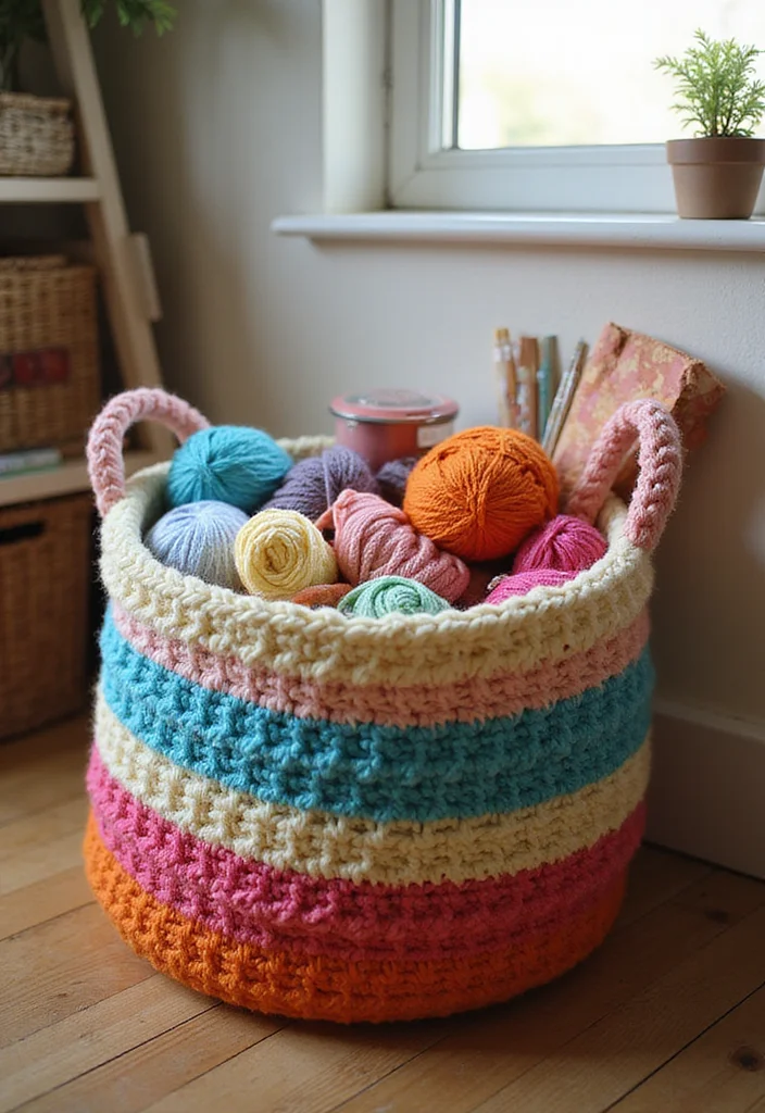 25 Easy Projects from Crochet Patterns for Beginners - 24. Fun Crochet Belly Basket