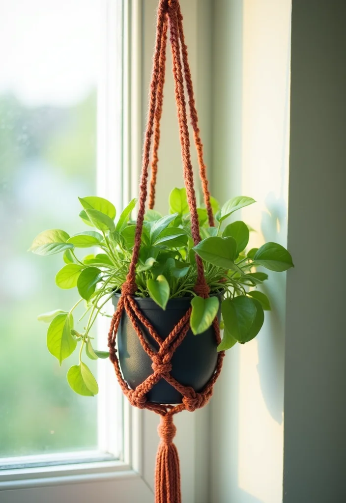 25 Easy Projects from Crochet Patterns for Beginners - 3. Simple Plant Hanger