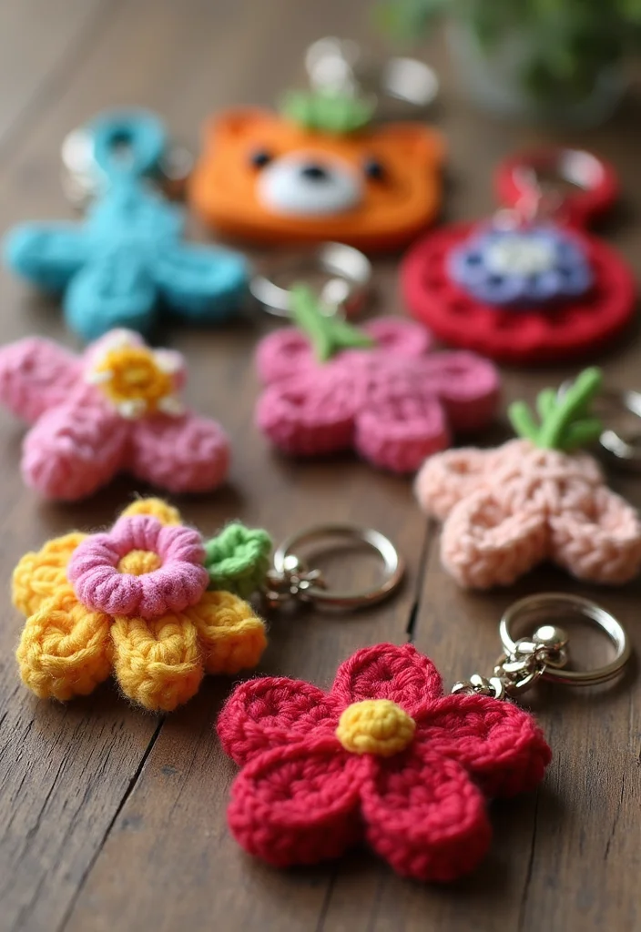 25 Easy Projects from Crochet Patterns for Beginners - 5. Cute Crochet Keychains