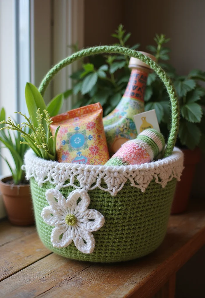 25 Elegant Designs Inspired by Lily of the Valley Crochet - 15. Lovely Gift Baskets