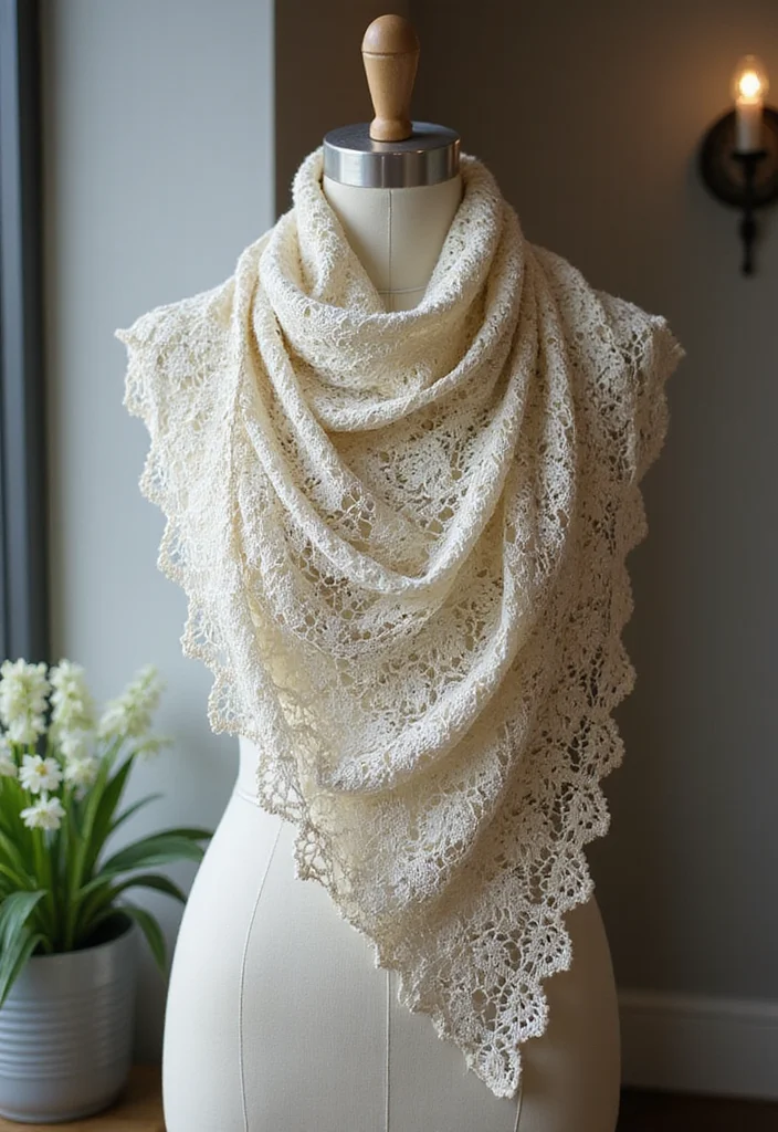25 Elegant Designs Inspired by Lily of the Valley Crochet - 17. Beautiful Lace Shawl