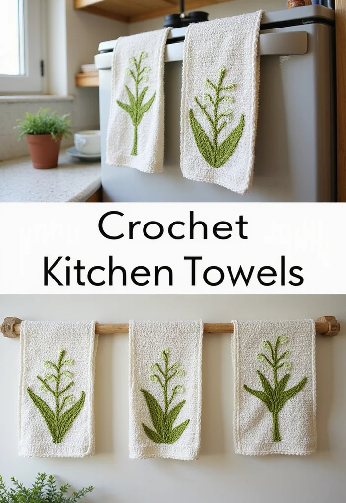 25 Elegant Designs Inspired by Lily of the Valley Crochet - 18. Cozy Kitchen Towels