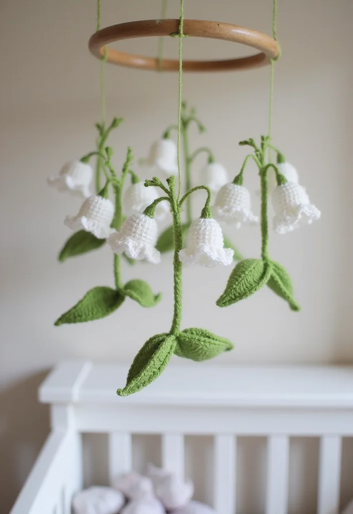 25 Elegant Designs Inspired by Lily of the Valley Crochet - 5. Adorable Baby Mobile
