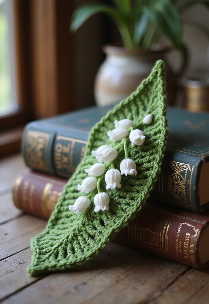 25 Elegant Designs Inspired by Lily of the Valley Crochet - 7. Beautiful Bookmark
