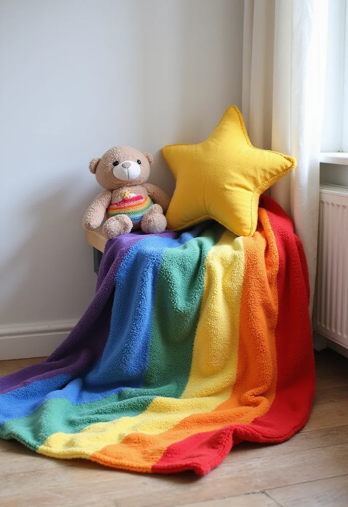 25 Gorgeous Versions of the 6-Day Star Blanket Crochet - 1. Classic Rainbow Delight