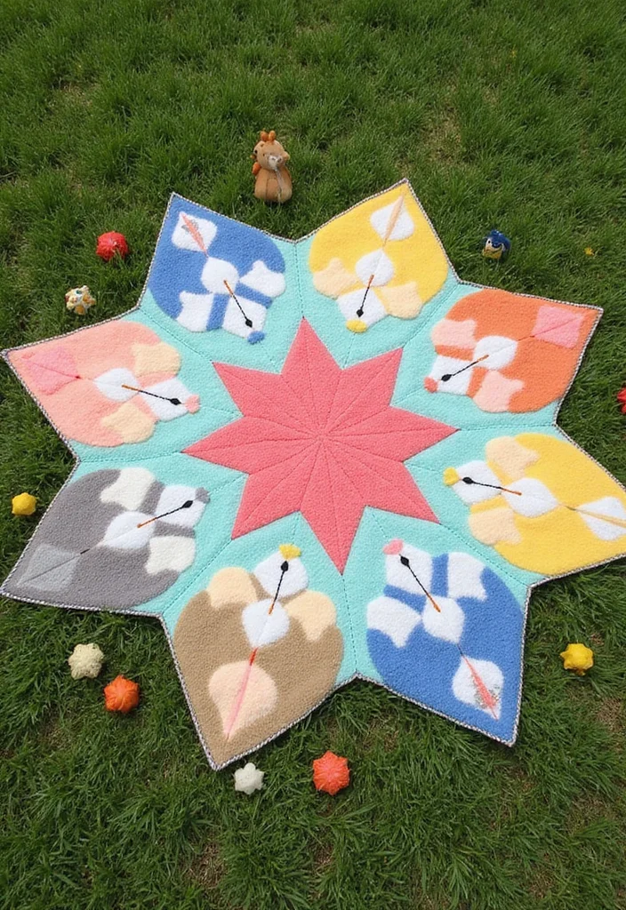 25 Gorgeous Versions of the 6-Day Star Blanket Crochet - 9. Whimsical Animal Friends