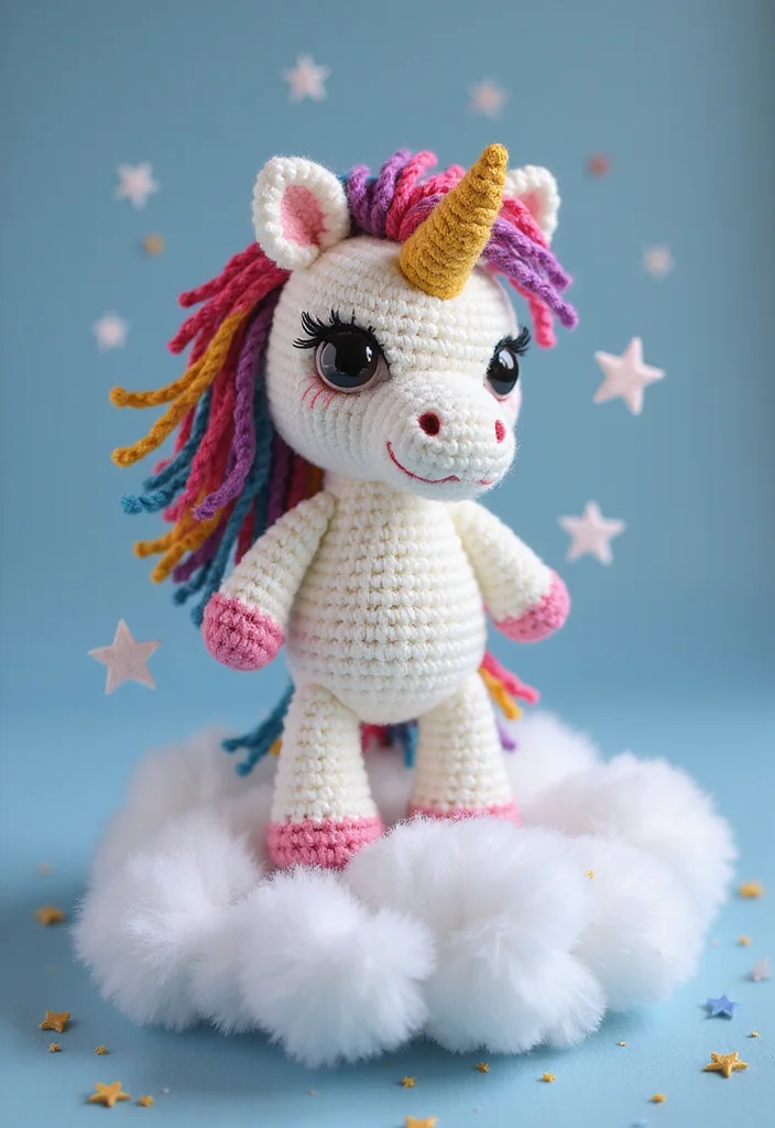 25 Soft Toys You Can Make with Crochet Teddy Bear Pattern Free - 3. Whimsical Unicorn
