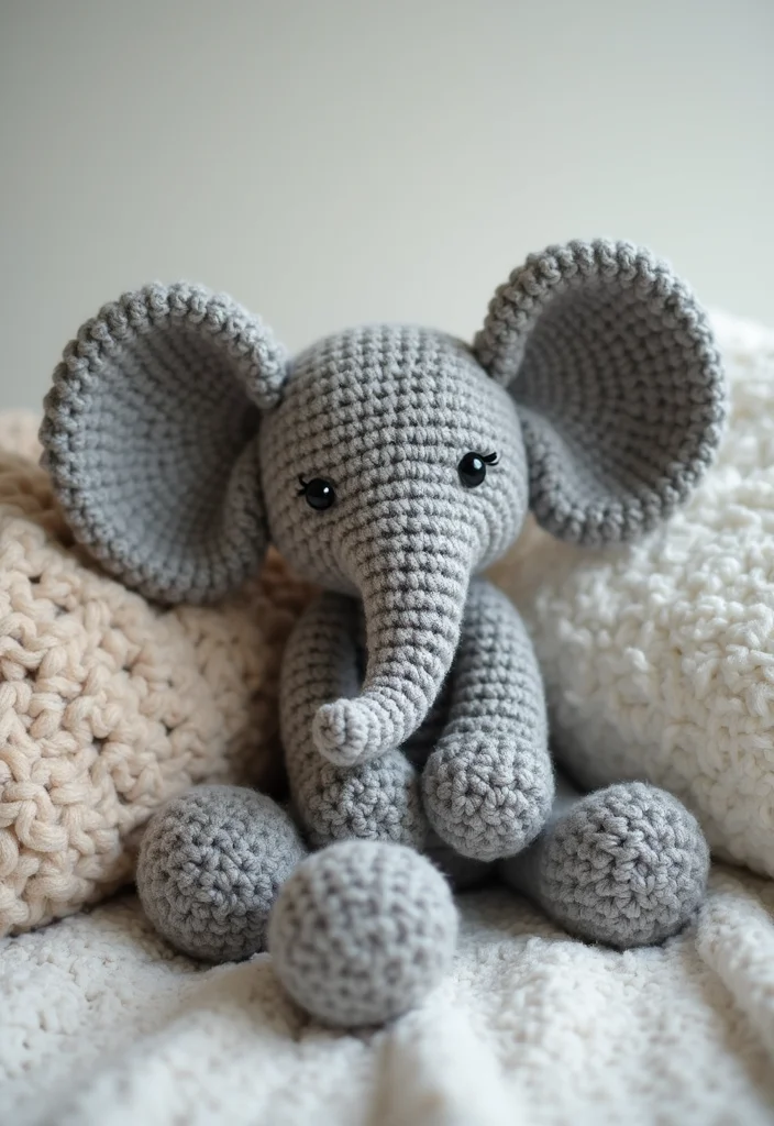 25 Soft Toys You Can Make with Crochet Teddy Bear Pattern Free - 4. Cute Elephant