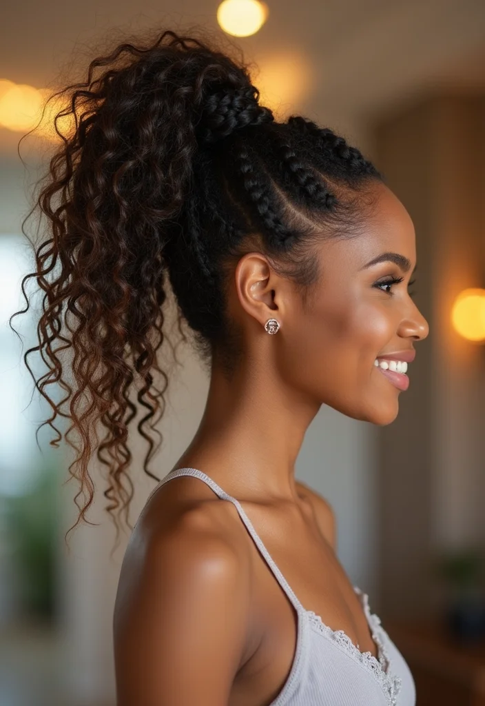 25 Stunning crochet hairstyles for black women to Recreate - 21. Crochet Ponytail with Curls