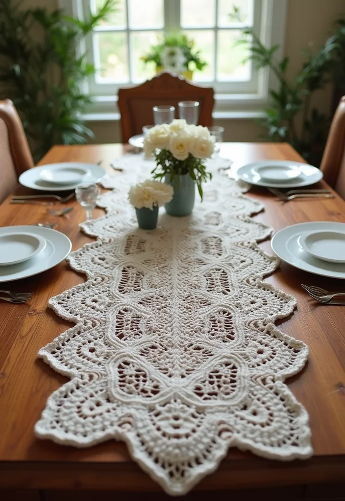 26 Beginner-Friendly Ideas with Easy Crochet Projects for Beginners - 12. Decorative Crochet Table Runners