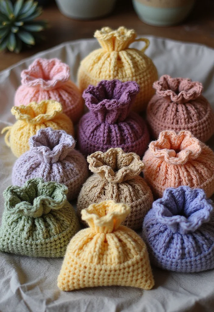 26 Beginner-Friendly Ideas with Easy Crochet Projects for Beginners - 21. Crochet Potpourri Bags