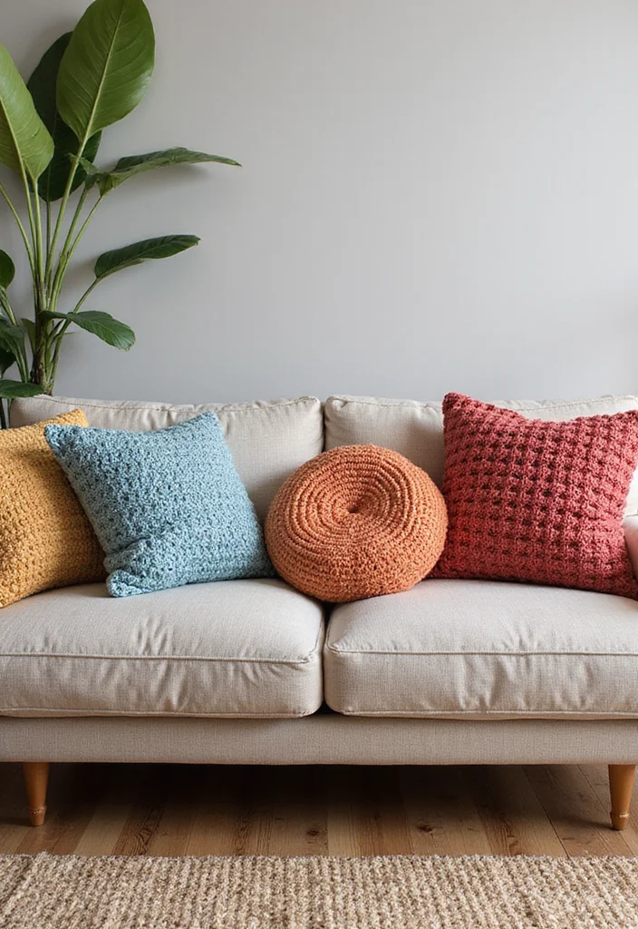 26 Beginner-Friendly Ideas with Easy Crochet Projects for Beginners - 4. Adorable Crochet Pillow Covers