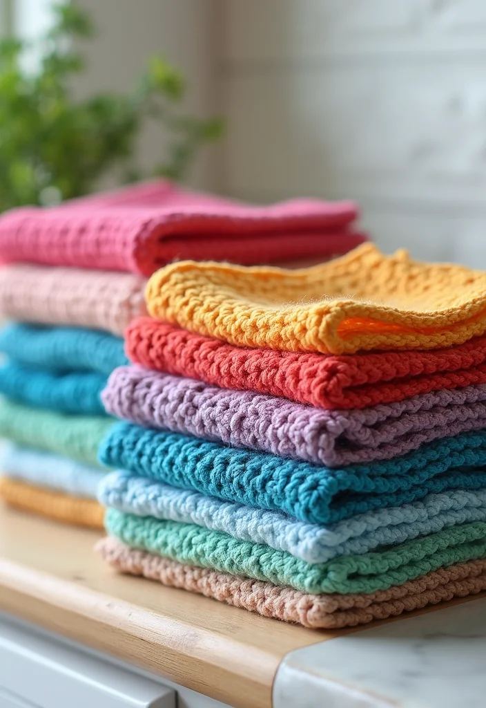26 Beginner-Friendly Ideas with Easy Crochet Projects for Beginners - 6. Functional Crochet Dishcloths