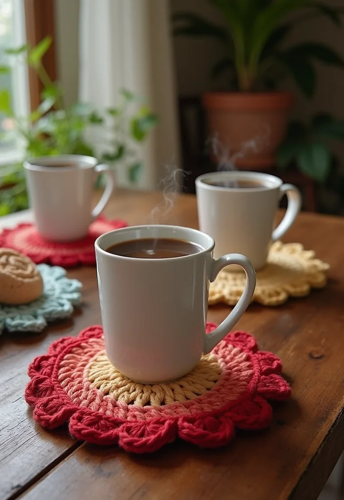 26 Beginner-Friendly Ideas with Easy Crochet Projects for Beginners - 9. Easy Crochet Mug Rugs