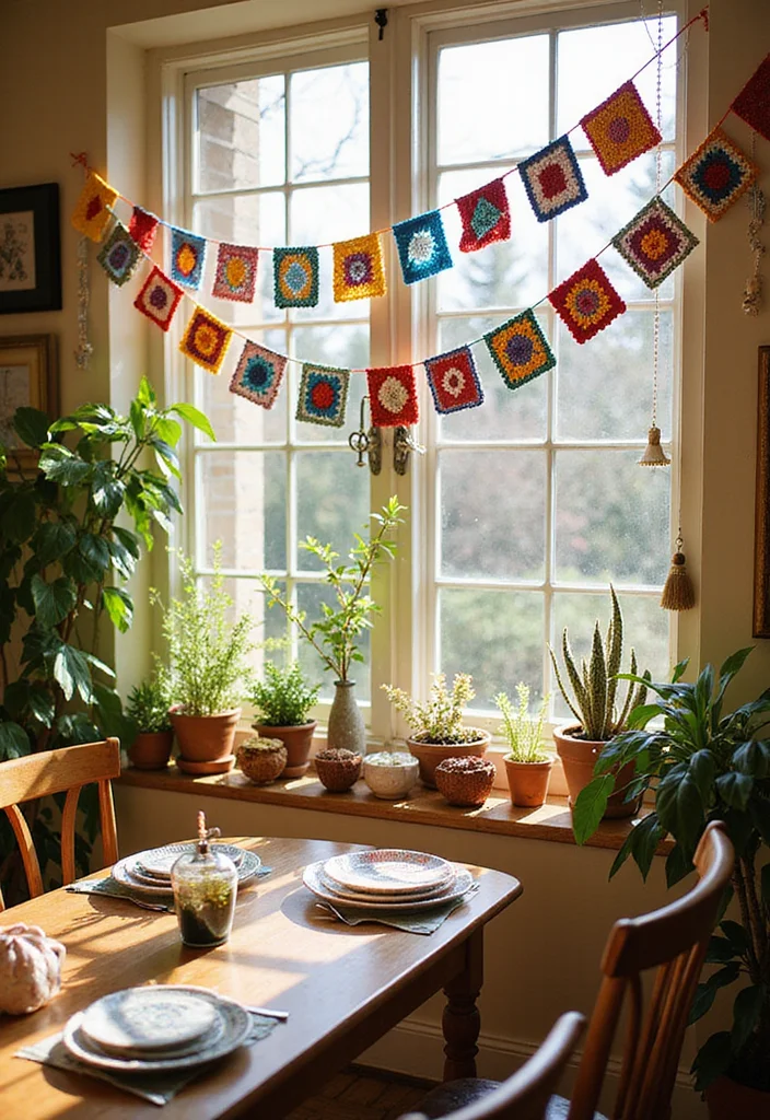 26 Colorful Designs Using Granny Square Crochet Pattern - 15. Decorative Bunting