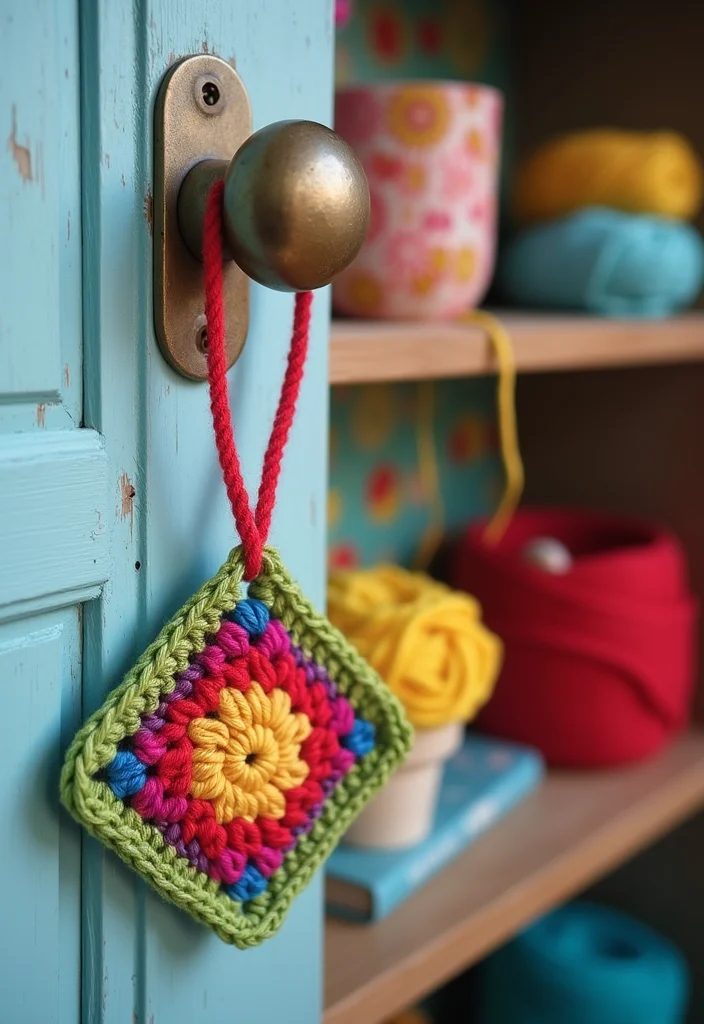 26 Colorful Designs Using Granny Square Crochet Pattern - 25. Granny Square Lanyards