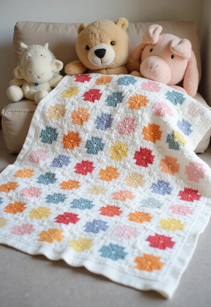 26 Cozy Designs from Crochet Baby Blanket Free Patterns - 21. Simple Patchwork Blanket