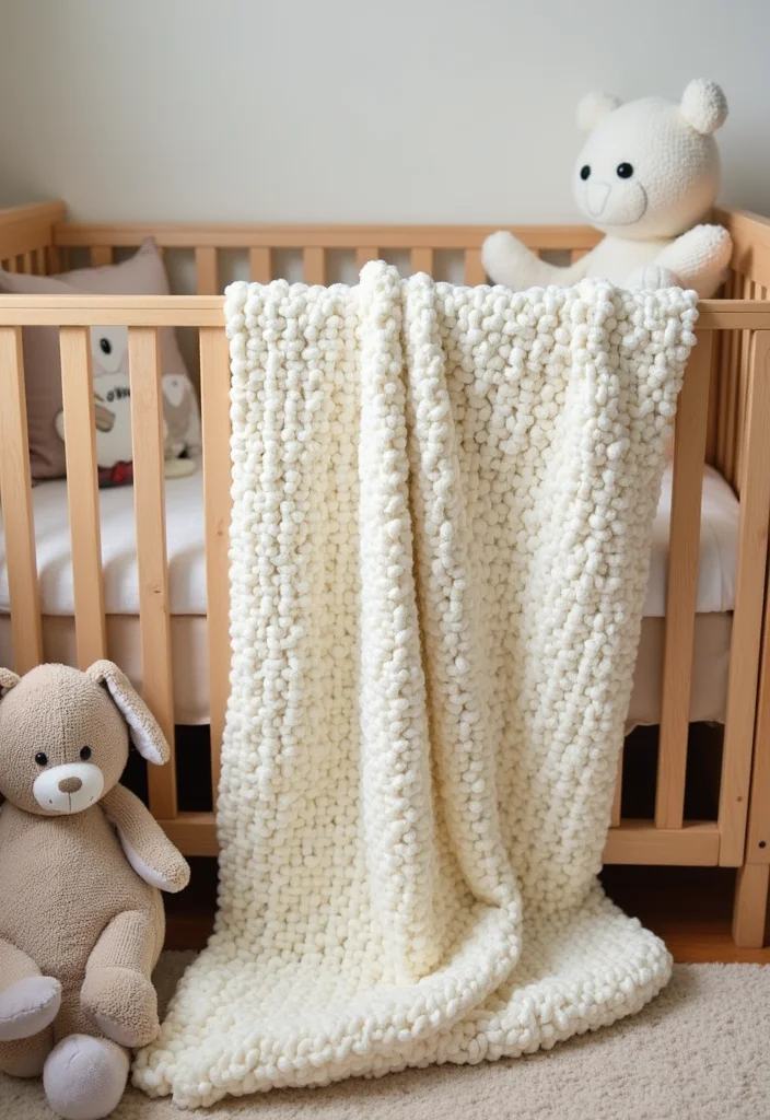 26 Cozy Designs from Crochet Baby Blanket Free Patterns - 5. Popcorn Stitch Blanket