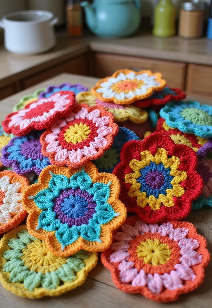 26 Creative Kitchen Ideas Using Crochet Pot Holders: Free Patterns to Brighten Up Your Space - 15. Bright and Bold Crochet Patterns