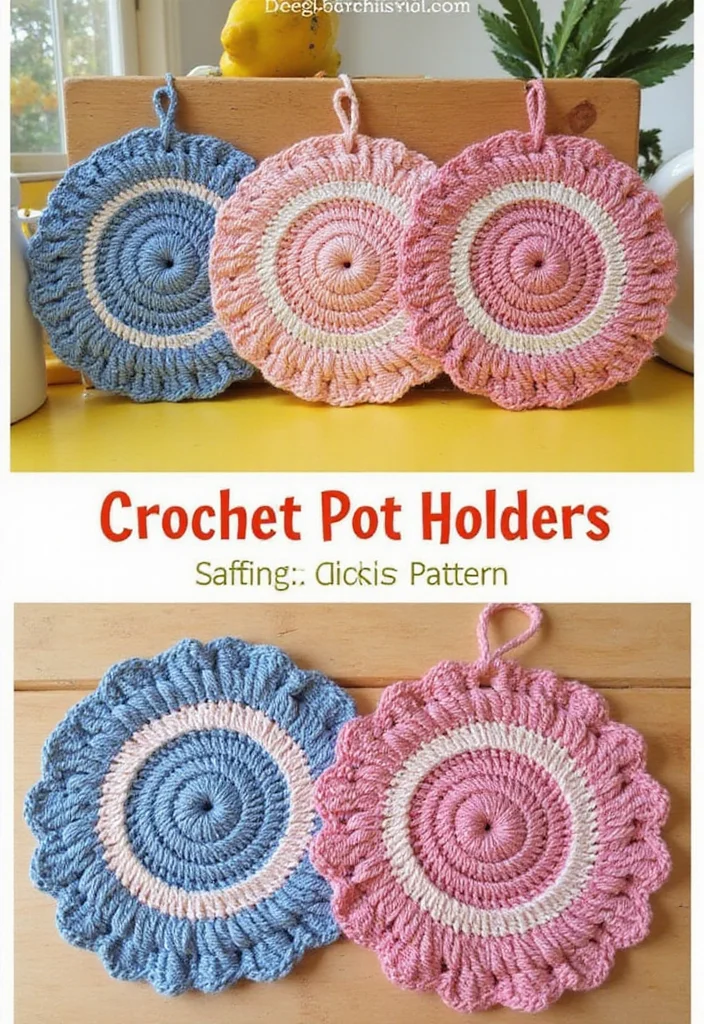 26 Creative Kitchen Ideas Using Crochet Pot Holders: Free Patterns to Brighten Up Your Space - 23. Crochet Pot Holders with Double Sided Patterns