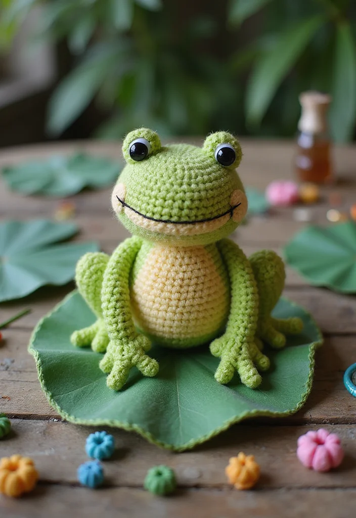 26 Cute Toys from Crochet Animals Free Patterns - 20. Cheerful Crochet Frog