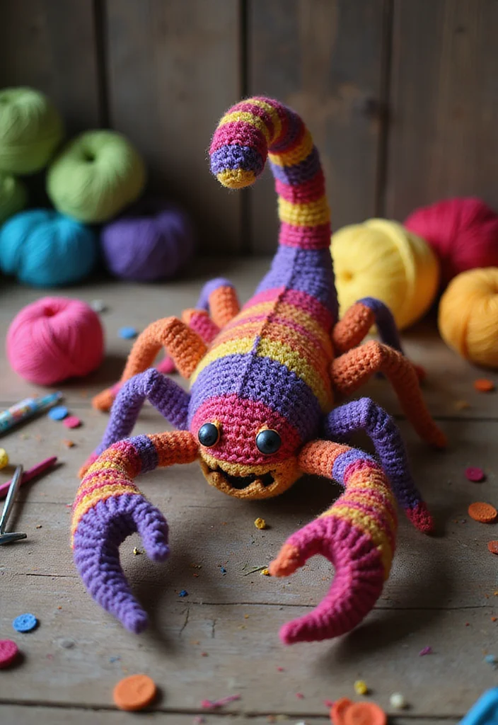 26 Cute Toys from Crochet Animals Free Patterns - 22. Snazzy Crochet Scorpion