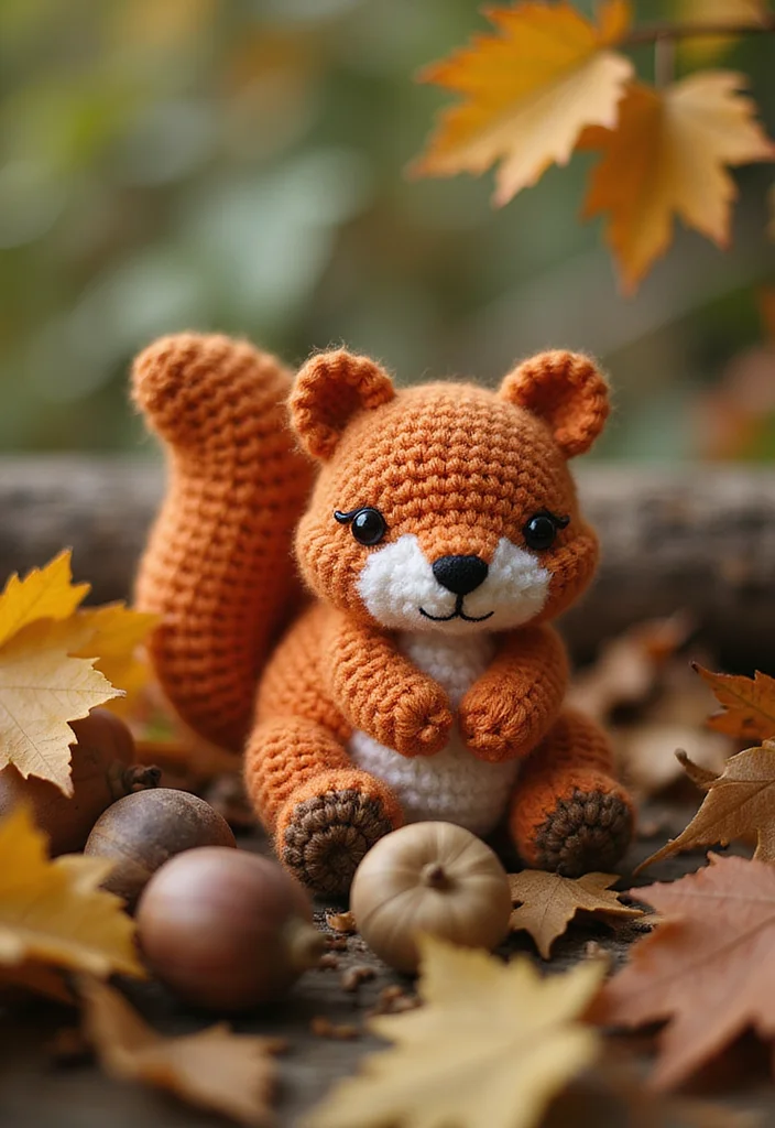26 Cute Toys from Crochet Animals Free Patterns - 23. Cheery Crochet Squirrel