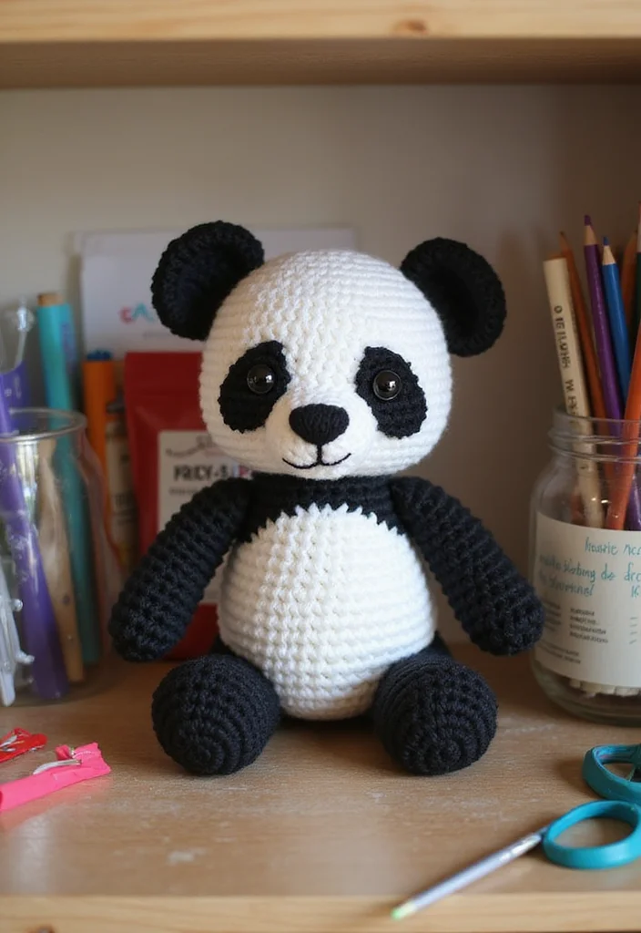 26 Cute Toys from Crochet Animals Free Patterns - 4. Playful Crochet Panda