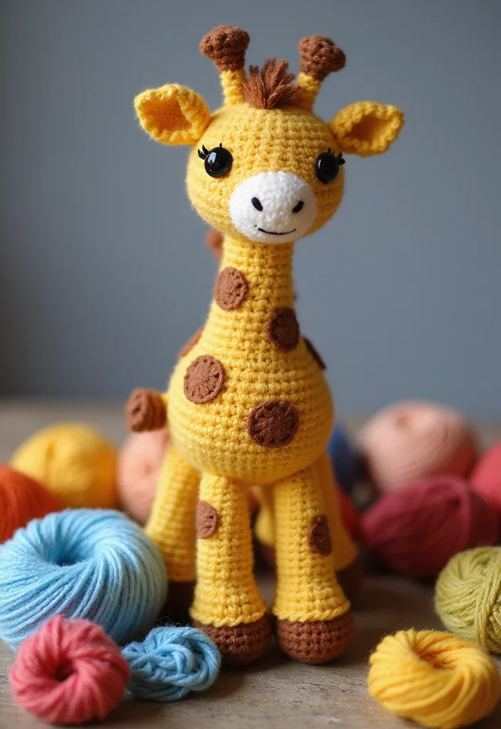 26 Cute Toys from Crochet Animals Free Patterns - 8. Adorable Crochet Giraffe