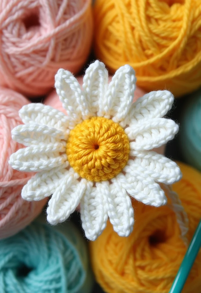 26 Floral Designs to Learn How to Crochet a Flower Easily - 1. Classic Daisy