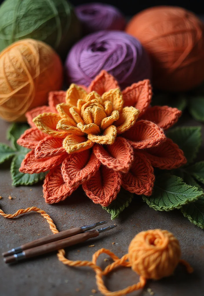 26 Floral Designs to Learn How to Crochet a Flower Easily - 18. Bold Dahlia