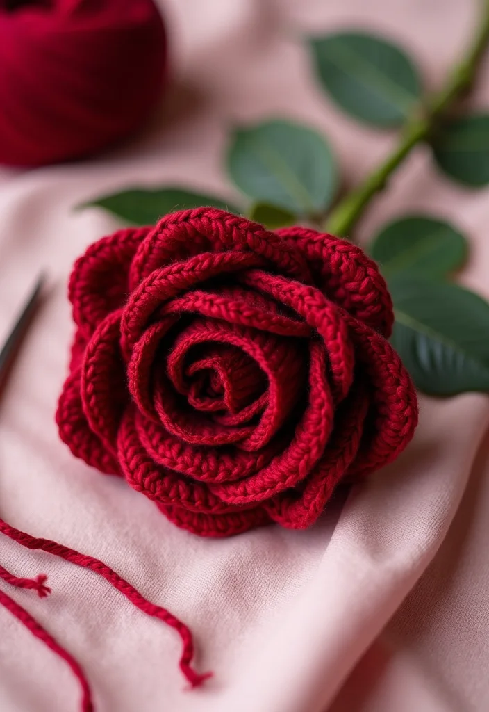 26 Floral Designs to Learn How to Crochet a Flower Easily - 2. Elegant Rose