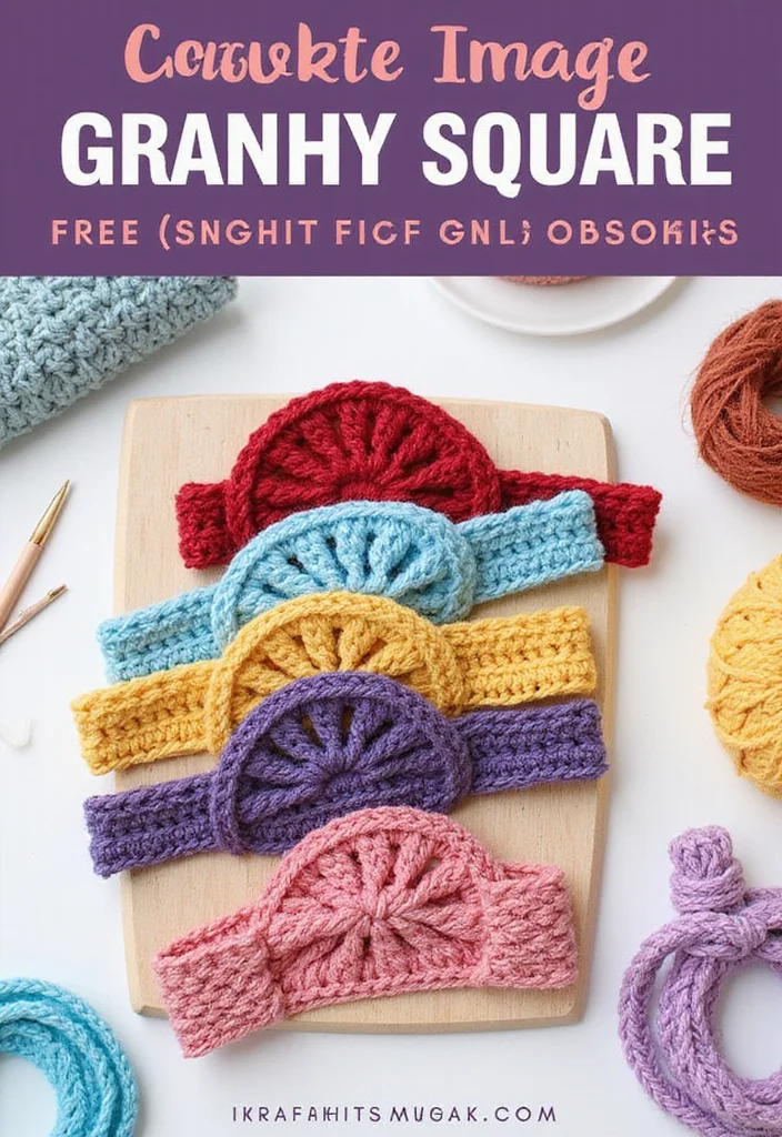 26 Inspiring Designs Using Crochet Granny Square Blankets - 11. Headband or Hairband