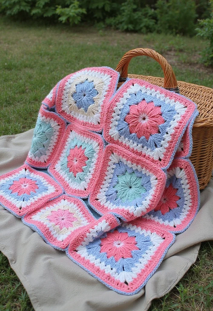 26 Inspiring Designs Using Crochet Granny Square Blankets - 17. Travel Blanket