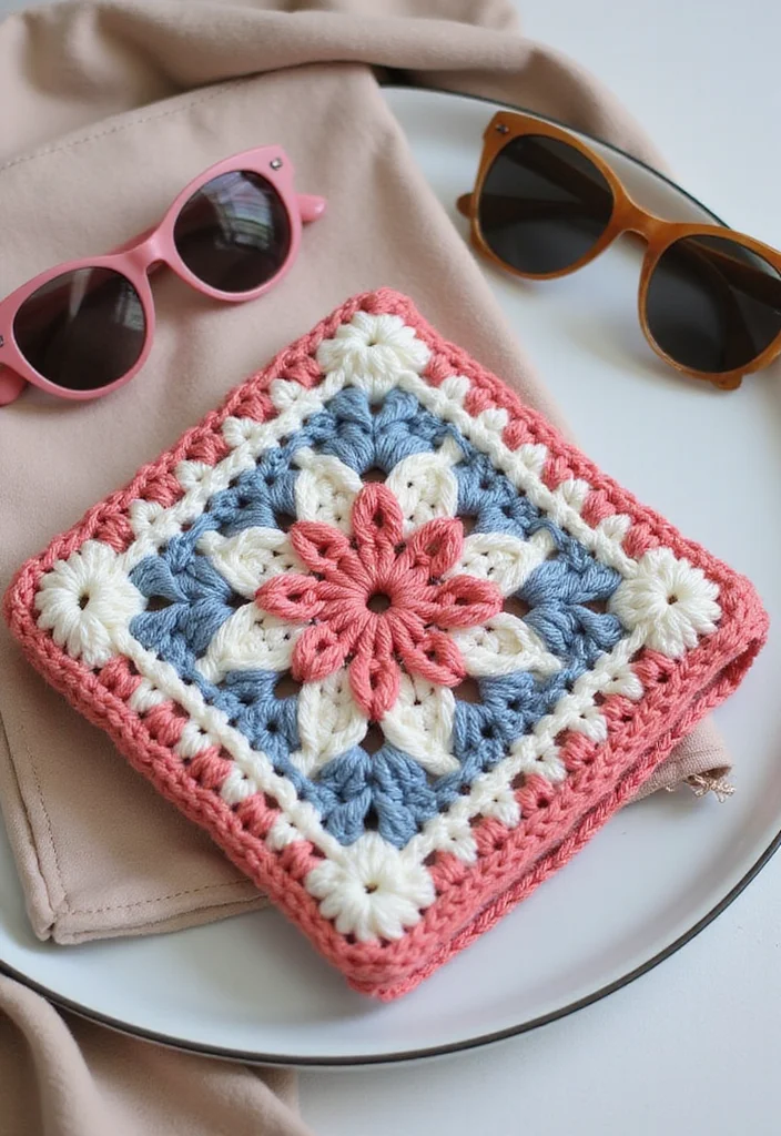 26 Inspiring Designs Using Crochet Granny Square Blankets - 18. Crochet Granny Square Clutch