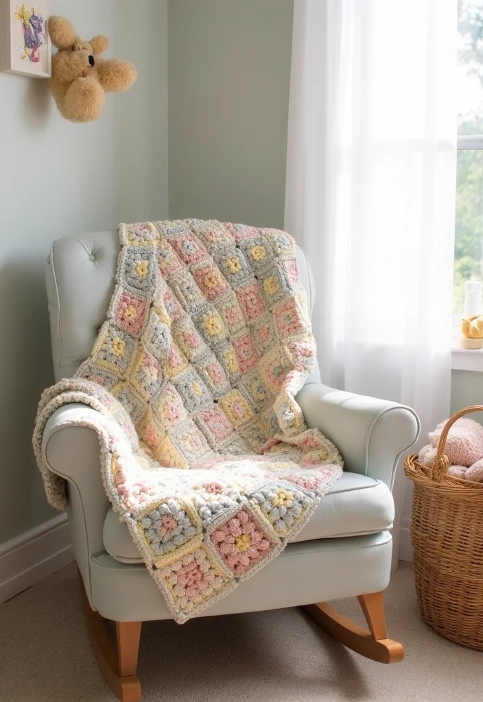 26 Inspiring Designs Using Crochet Granny Square Blankets - 7. Baby Blanket Delight