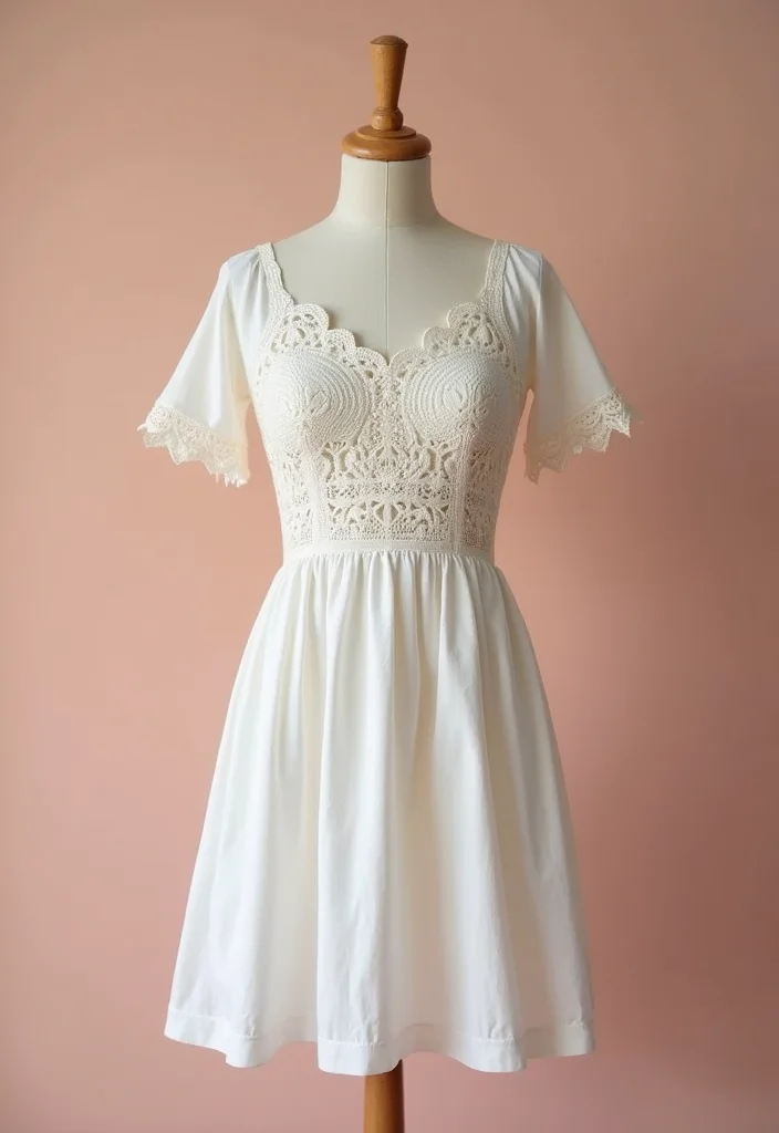 27 Adorable Outfits Made with Crochet Baby Dress Free Patterns - 26. Timeless A-Line Dress