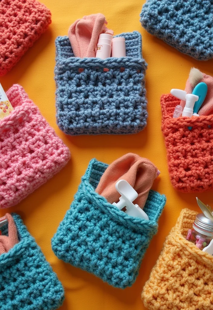 27 Beginner Projects Using Crochet Ideas for Beginners - 11. Crochet Pouches