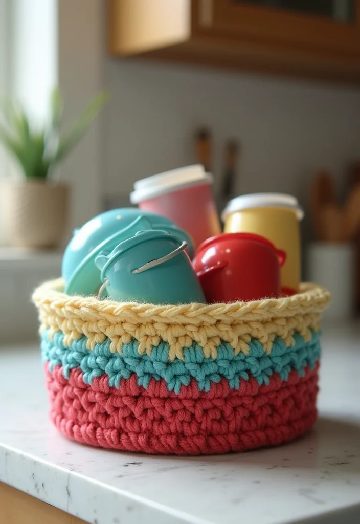 27 Beginner Projects Using Crochet Ideas for Beginners - 22. Crochet Coffee Cup Caddy
