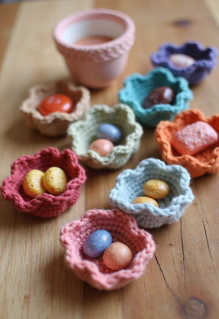 27 Beginner Projects Using Crochet Ideas for Beginners - 26. Crochet Mini Baskets