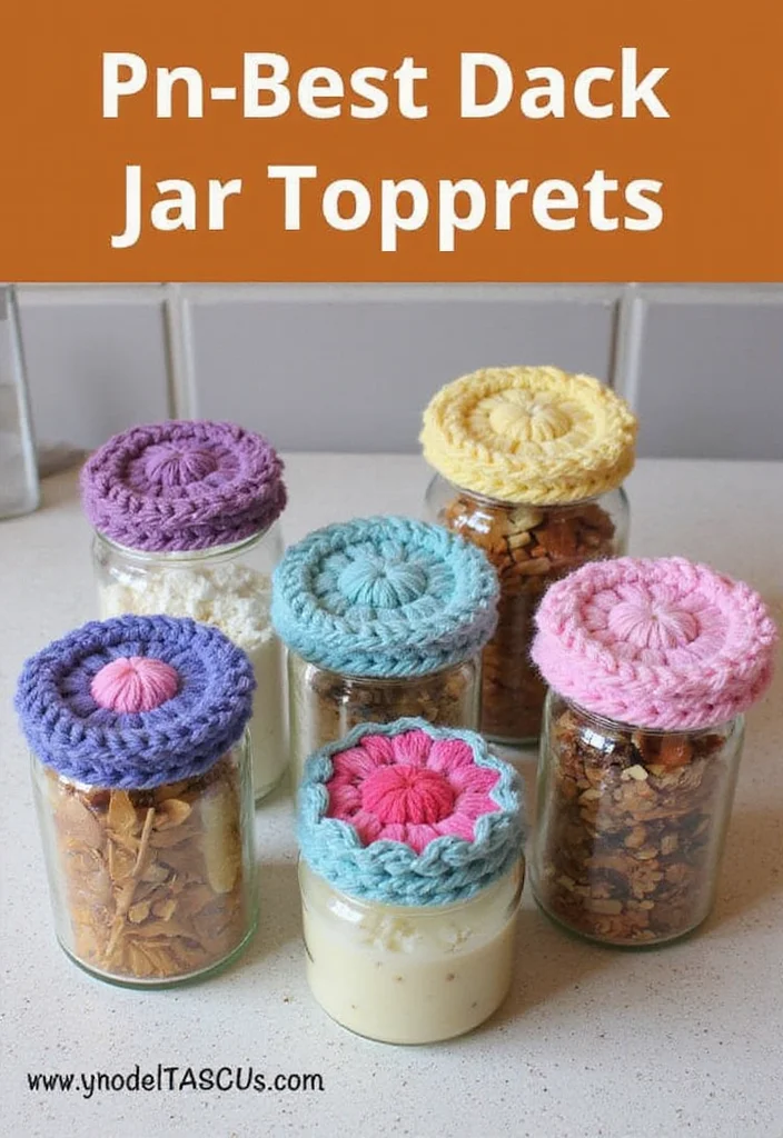 27 Beginner Projects Using Crochet Ideas for Beginners - 27. Crochet Toppers for Jars